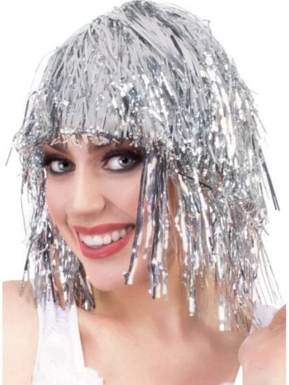 Silver Tinsel Wig