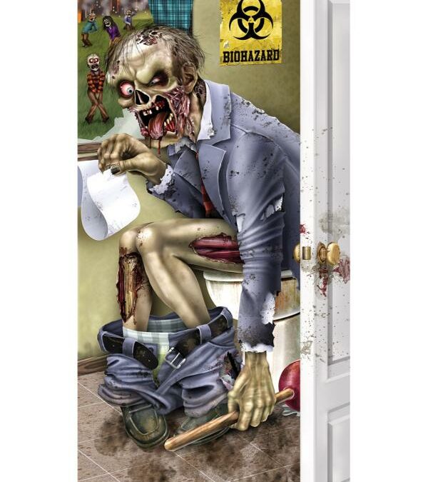 Zombie Restroom Door Cover