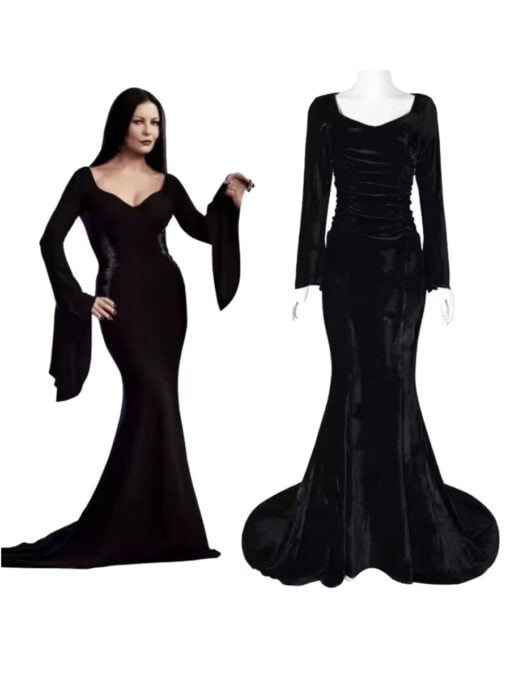 Deluxe Morticia Addams Costume - Adult - Image 2