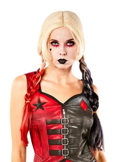 Harley quinn wig red and black