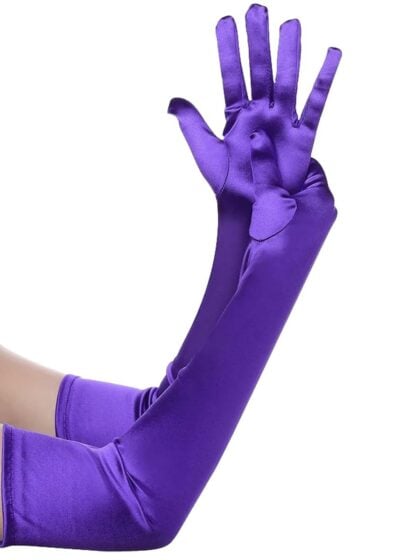 Purple Satin Gloves 56cm