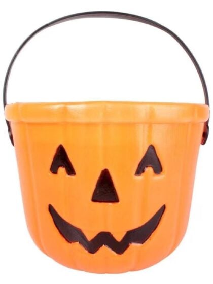 Orange Jack-o-lantern pumpkin bucket for halloween