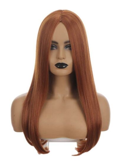 Long red straight wig