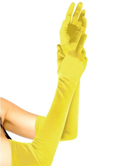 Yellow Satin Gloves 56cm