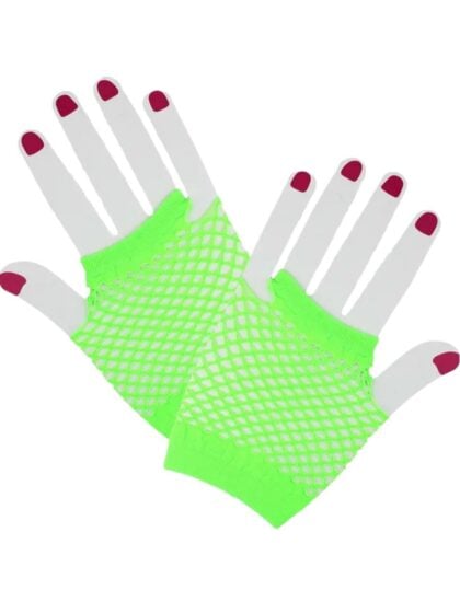 Short Green Fishnet Gloves
