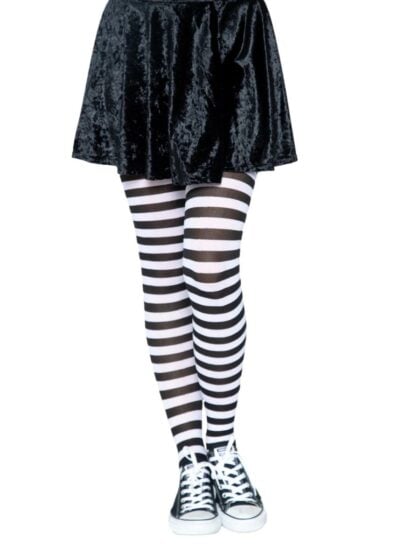 Black and White Striped Tights