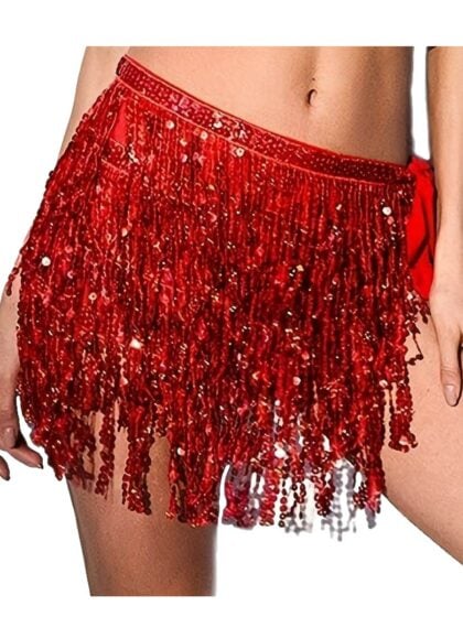 Red Sequin Skirt