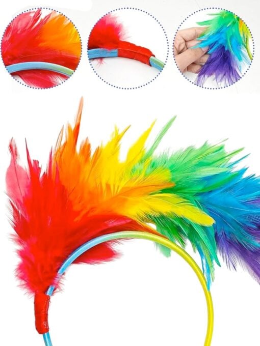 Rainbow Showgirl Headpiece