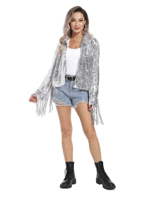 Silver Sequin Jacket - Adult - Image 2