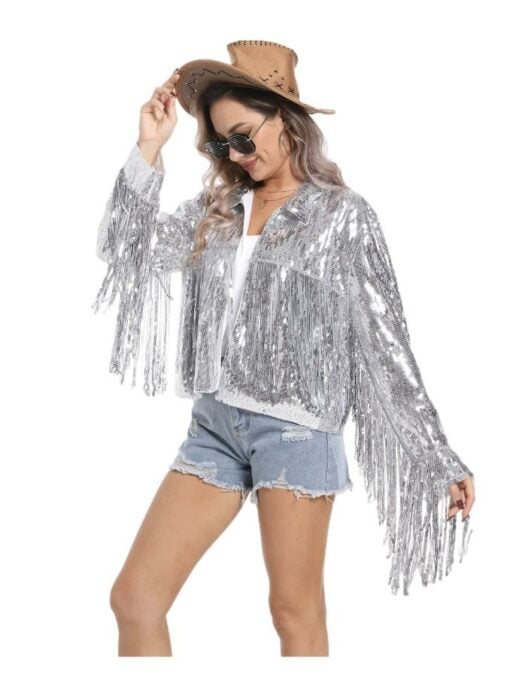 Silver Sequin Jacket - Adult - Image 5