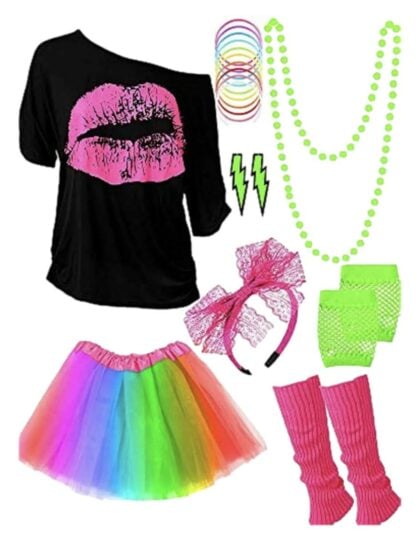 Rainbow 80s Neon Costume