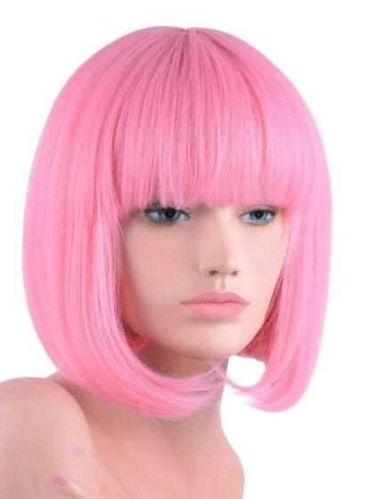 Pink Chin Bob Wig