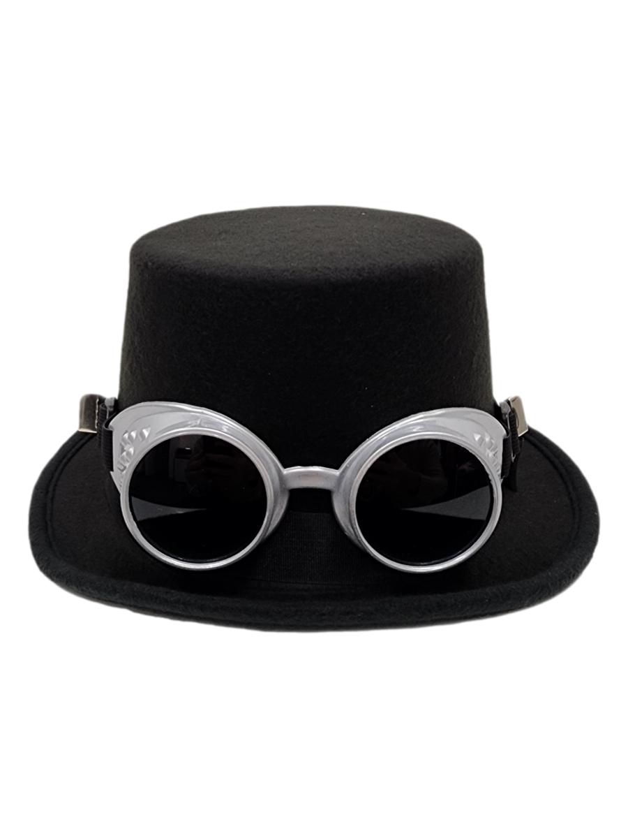 Black Steampunk Hat with Goggles