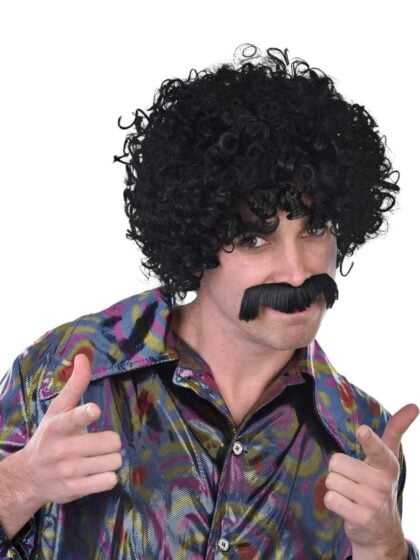 Disco Afro Wig with Mo