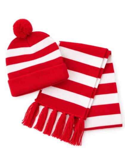Where’s Wally beanie and scarf costume accessory
