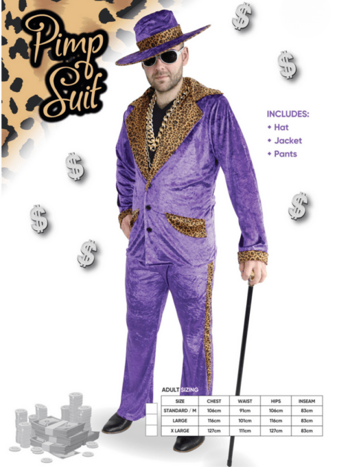 70s Purple Funky Guy Costume