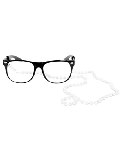 Grandma Glasses with Pearl Chain