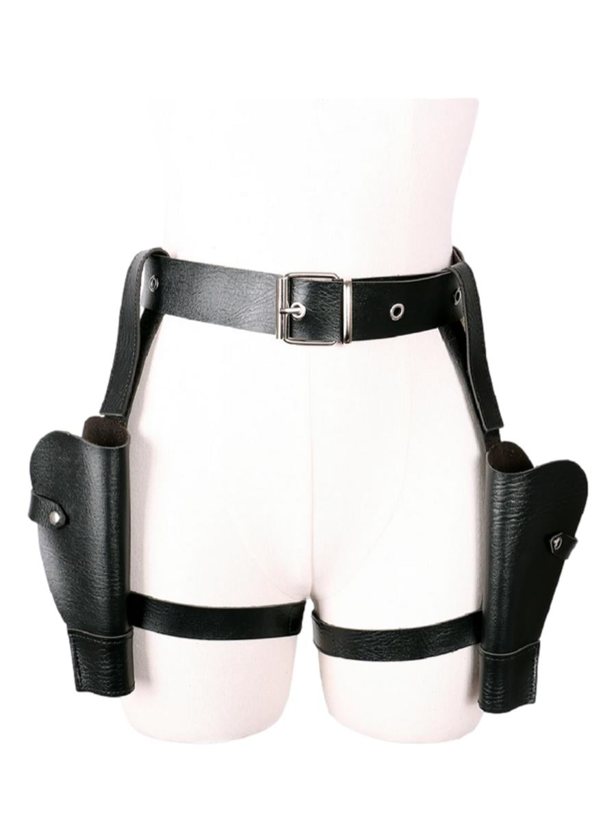 Men's Cosplay Belt With Blaster Holster – PU Leather, One-Piece Design, Halloween Costume Accessory
