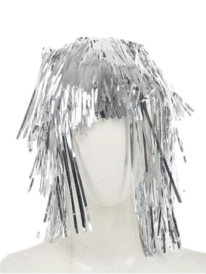 Silver Tinsel Wig