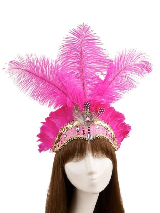 Pink Feather Showgirl Headband