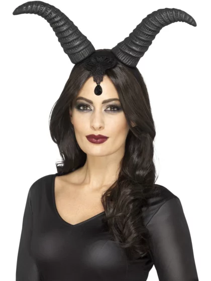 Black demonic horns