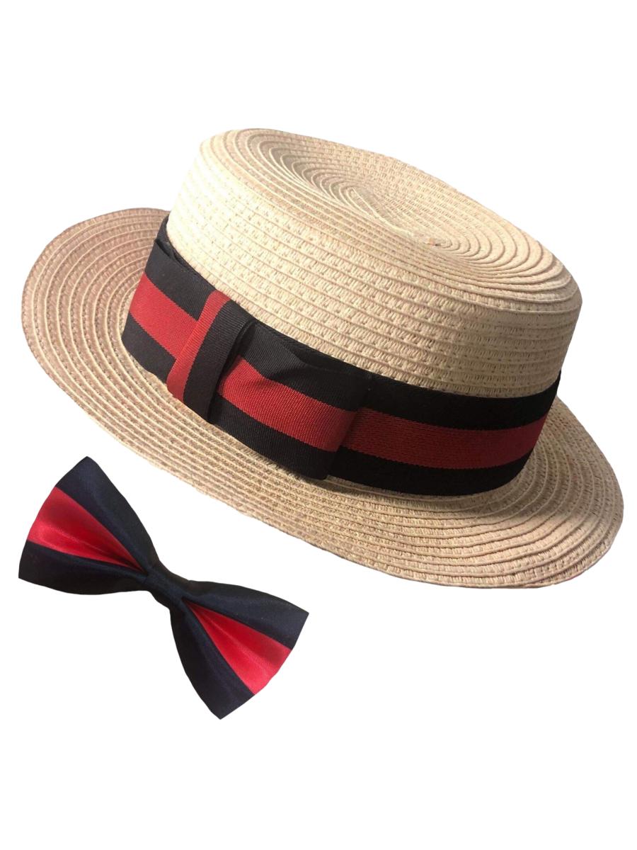 Boater Hat and Bow Tie Set 1920s Creative Costumes