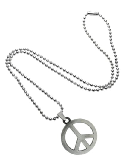 Silver Hippie Peace Necklace