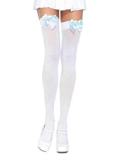 Thigh Highs Blue Bow