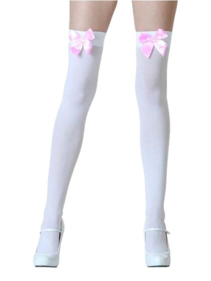 White Stockings with Pink Bow