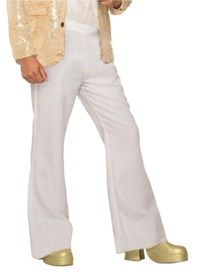 White flare trousers pants disco flared