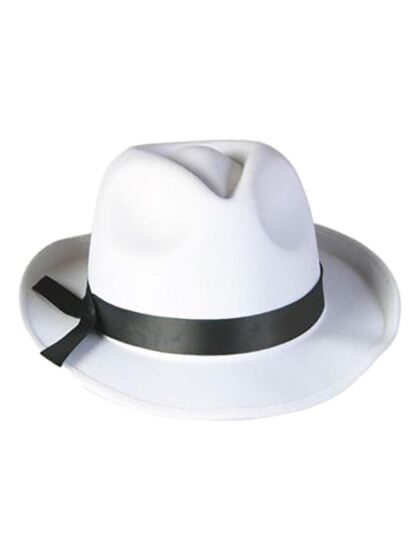 White Satin Gangster Hat