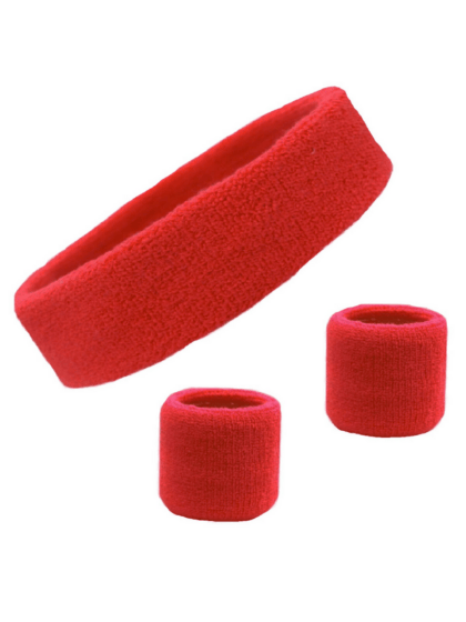 Red Sweat Band Set