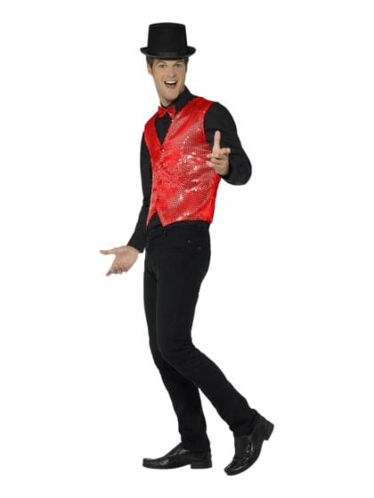 Red Sequin Vest Waistcoat Ringmaster
