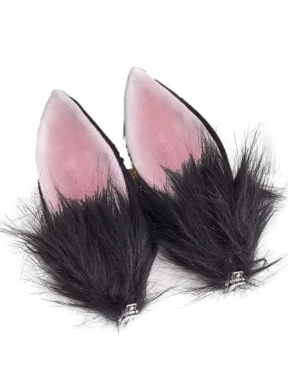 Black Clip On Bunny ears