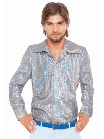 Silver 70s Disco Shirt