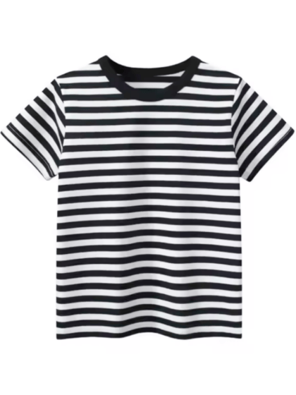 Kids Black and White Striped Shirt