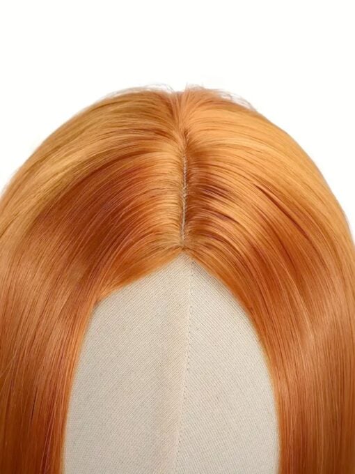 Long Orange Wig - No Fringe - Image 3