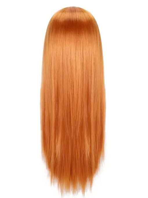 Long Orange Wig - No Fringe - Image 2
