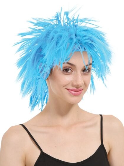 Spiky blue thing wig