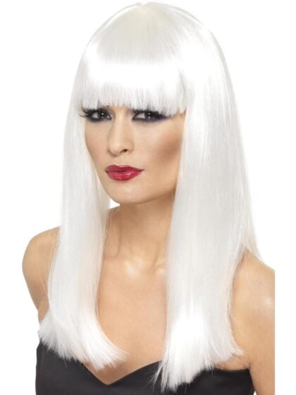 White glamour wig shoulder length