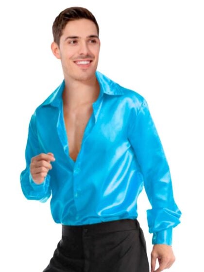 Blue 70s Disco Shirt