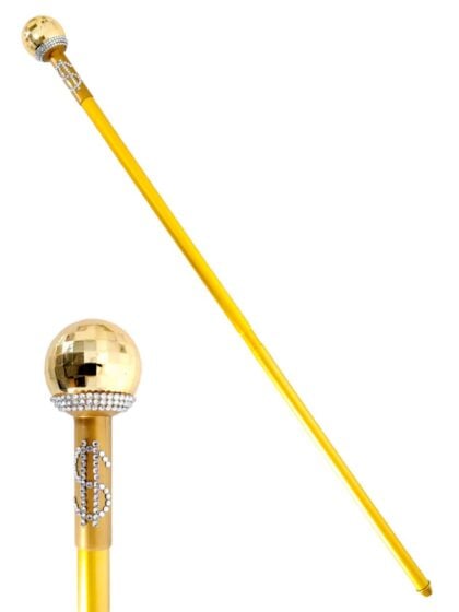 Disco Ball Gold Cane
