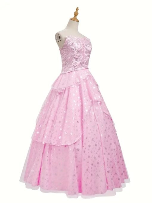 Glinda Inspired Good Witch Costume Adult – Pink Ballgown - Image 6