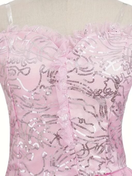 Glinda Inspired Good Witch Costume Adult – Pink Ballgown - Image 4