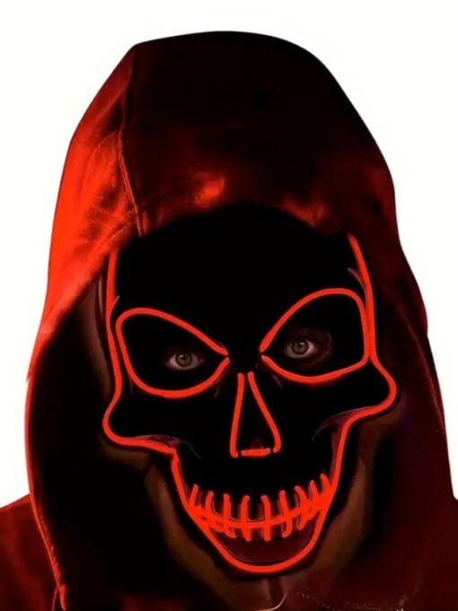 Light-up Red Sugar Skull Mask - Image 2