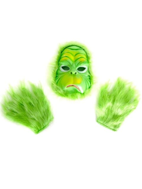 Grumpy Grinch Mask and Gloves Set - Creative Costumes