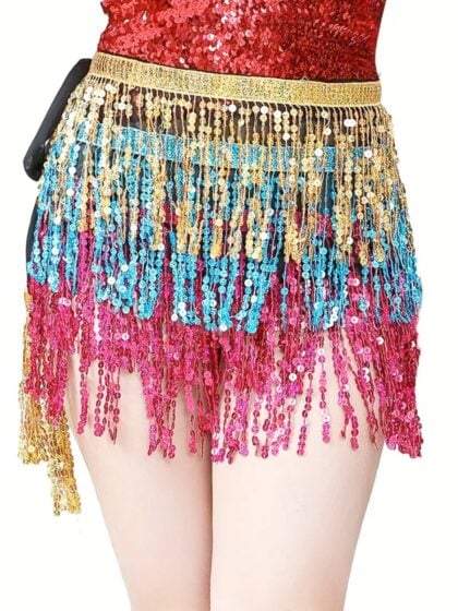 Rainbow Sequin Wrap Skirt