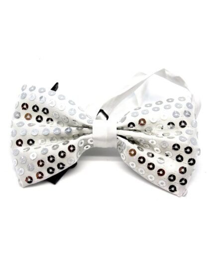 Silver Sequin Bow Tie