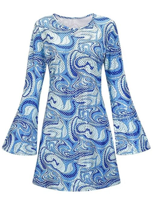 1970s Blue Disco Mini Dress