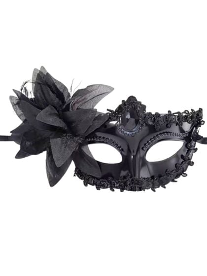 Black Flower Masquerade Mask